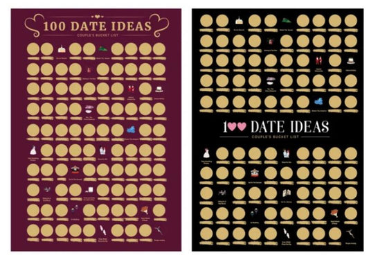 Top 100 Date Scratch Off Poster - Top Films Of All Time Bucket List (24" x 16.5") Scratchable Cinema Checklist Poster & Gift Tube Accessories Included (100 Date Ideas)