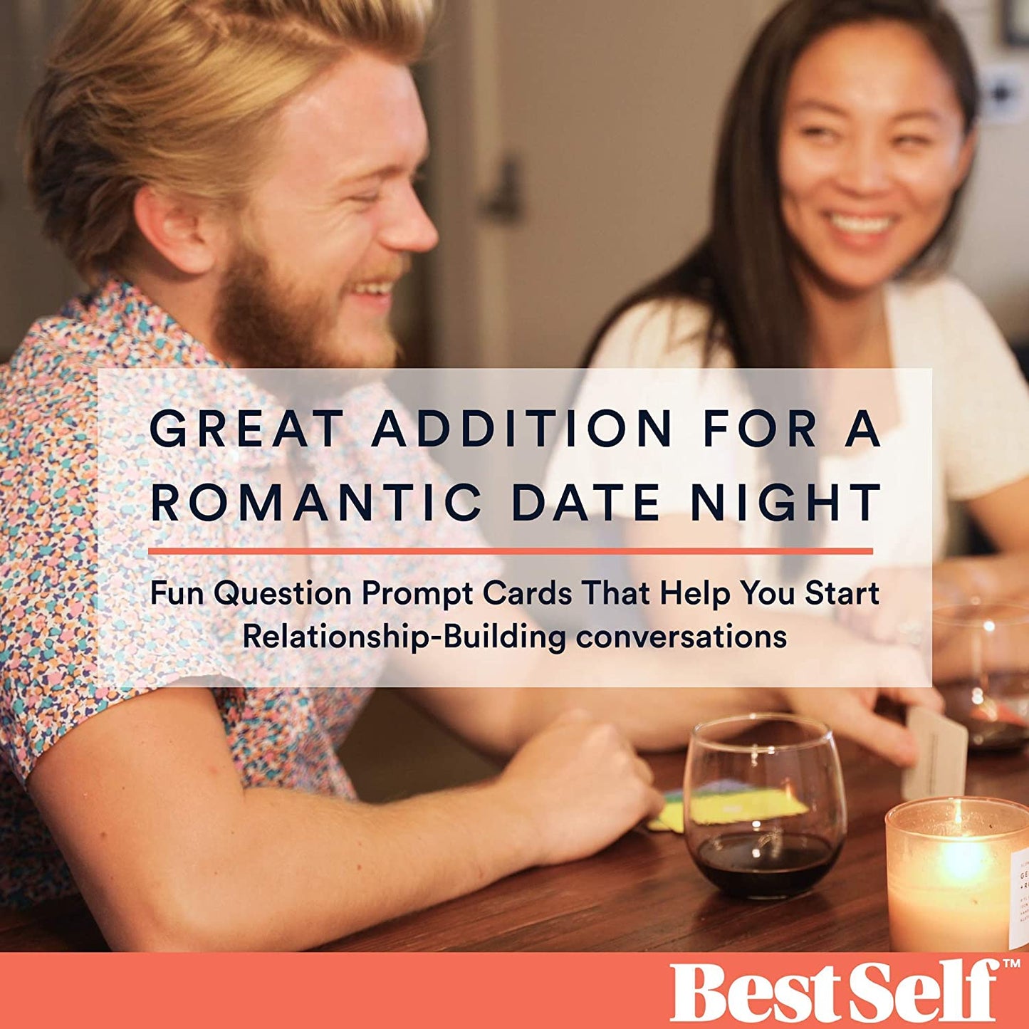 Date Deck by BestSelf — Exciting, Engaging, and Though-Provoking Conversation Prompts Perfect for Unlocking Connection, Companionship and Meaningful Discussion — 50 Cards