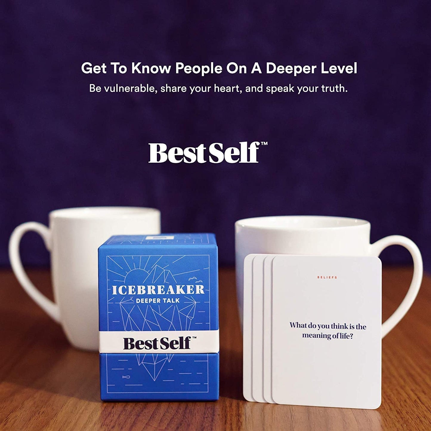 Conversation Starter Icebreaker Deeper Talk Deck by BestSelf ― Powerful Conversation Cards to Grow and Strengthen Relationships by Cultivating Open, Engaging and Meaningful Interactions ― 150 Prompts