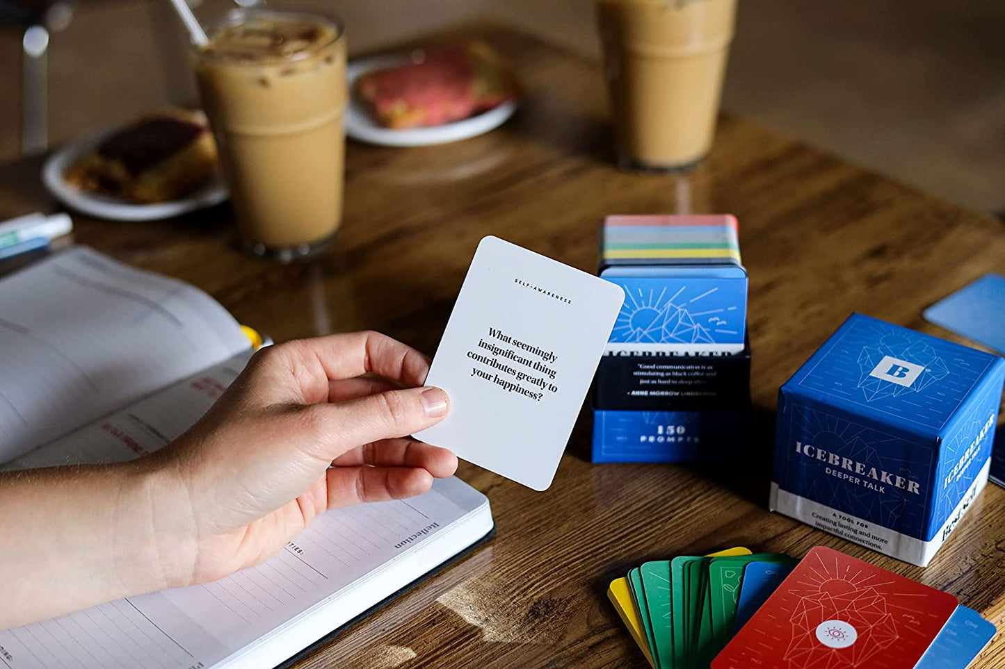 Conversation Starter Icebreaker Deeper Talk Deck by BestSelf ― Powerful Conversation Cards to Grow and Strengthen Relationships by Cultivating Open, Engaging and Meaningful Interactions ― 150 Prompts